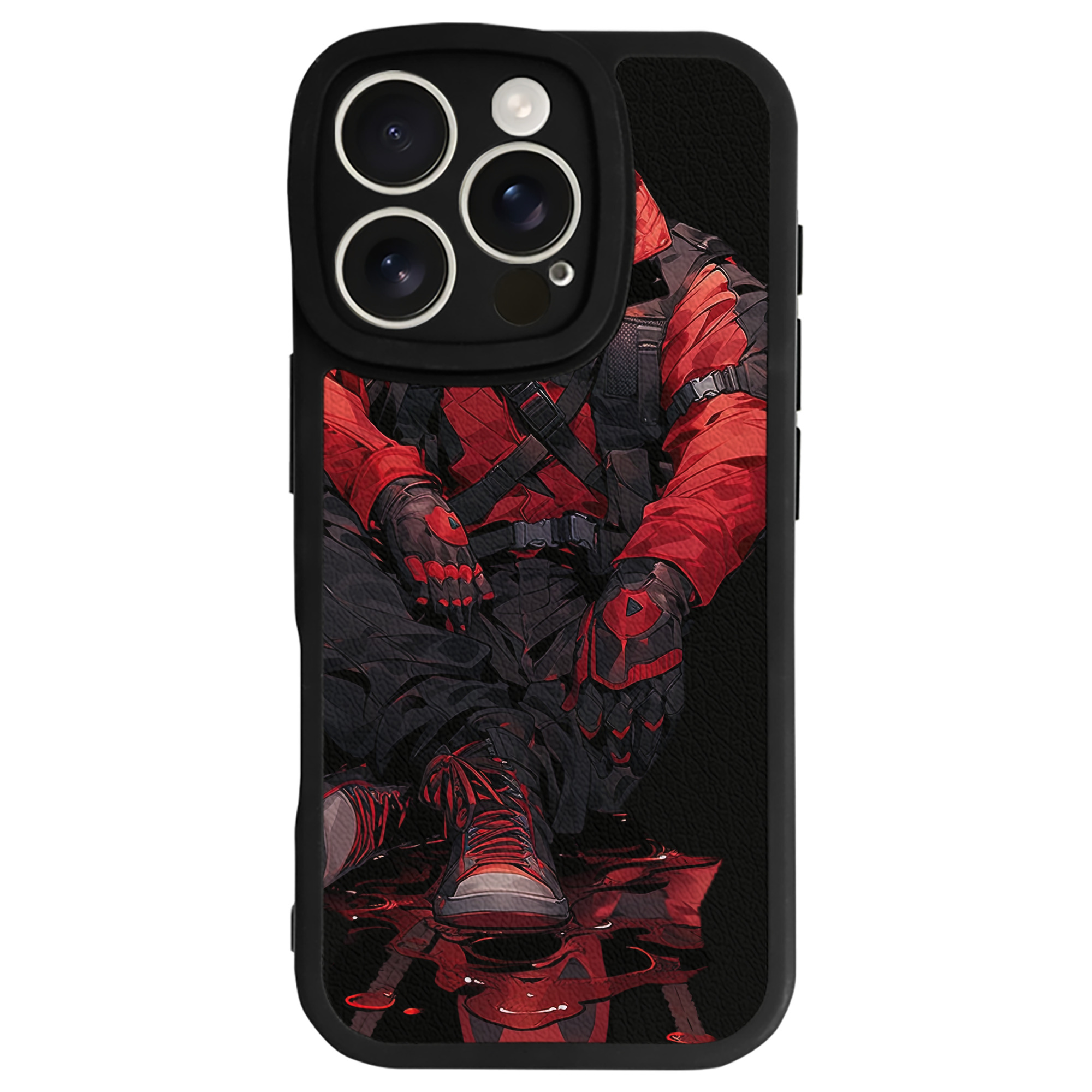 （画像用） Deadpool デッドプール 【iPhone 16シリーズ対応】シリコンスマホケース（レザー調） 材質：シリコン